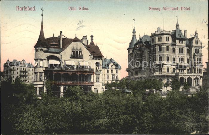 Karlsbad Eger Villa Silva u.Savoy-Westend Hotel