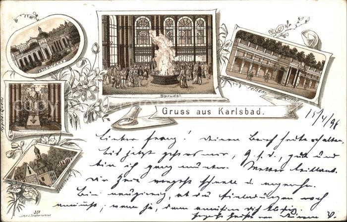 Karlsbad Eger Felsenquelle u.Stadtturm