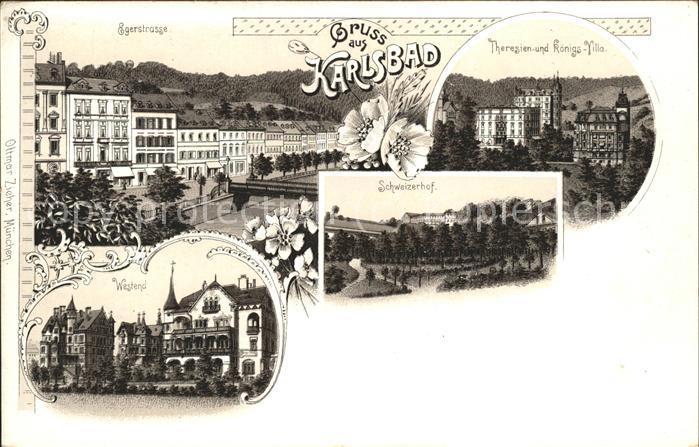 Karlsbad Eger Schweizerhof u.Egerstrasse