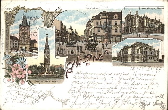 Prag Prahy Prague Der Graben u.Pulverturm