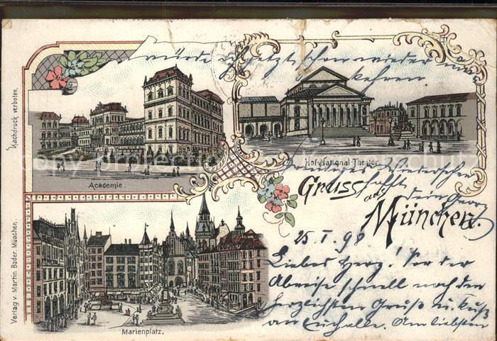 Muenchen Academie u.Marienplatz