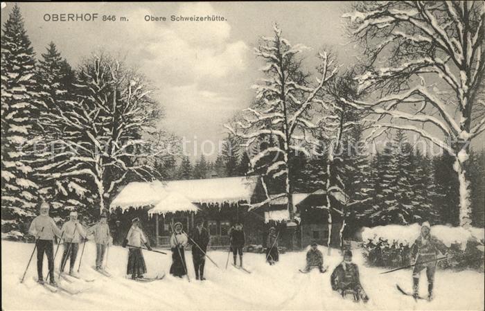 Oberhof Thueringen Obere Schweizerhütte mit Schlitten- u.S