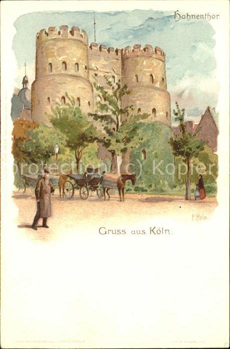 Koeln Rhein Hahnentor (Künstlerkarte v.Franz Hein)