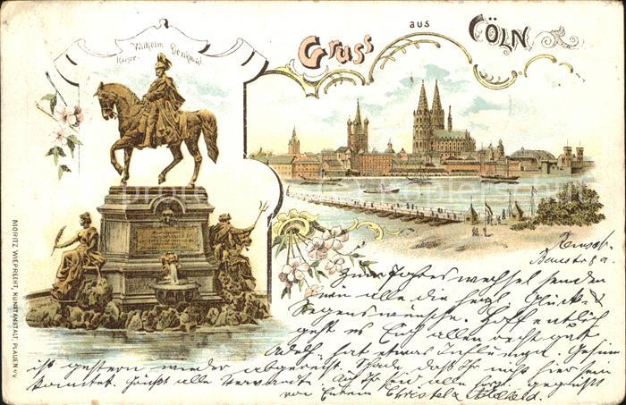 Coeln Rhein Kaiser-Wilhelm-Denkmal u.Dom