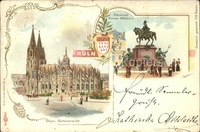 Koeln Rhein Kaiser-Wilhelm-Denkmal u.Dom