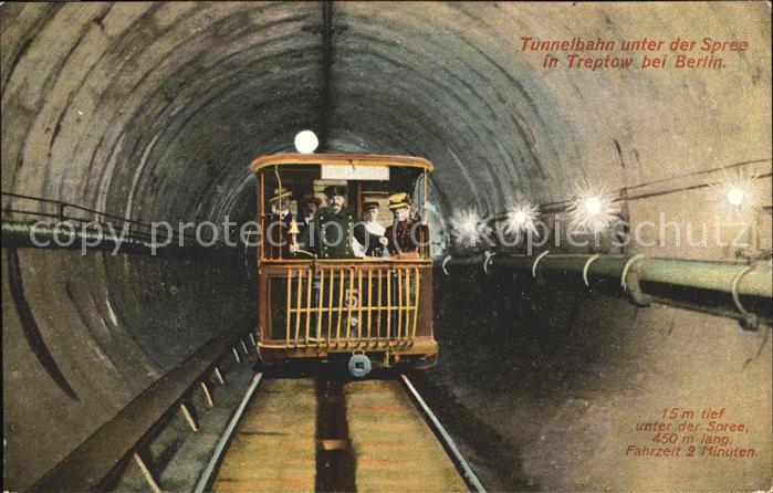 Treptow Berlin Tunnelbahn unter der Spreee