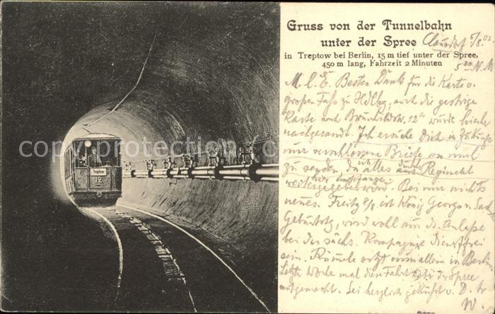Treptow Berlin Tunnelbahn unter der Spree