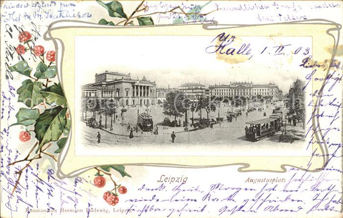 Leipzig Augustusplatz mit Strassenbahn