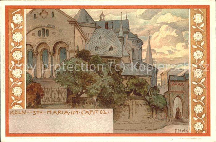 Koeln Rhein St.Maria im Capitol (Kuenstlerkarte von Franz Hein)
