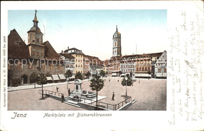 Jena Marktplatz mit Bismarckbrunnen