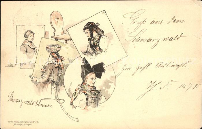 Schwarzwald Schwarzwaldtrachten (Künstlerkarte v.F.