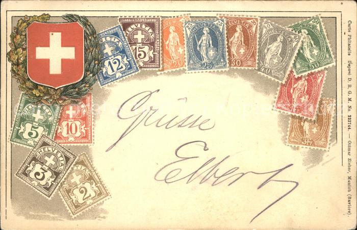 Helvetia Schweiz Briefmarkensprache