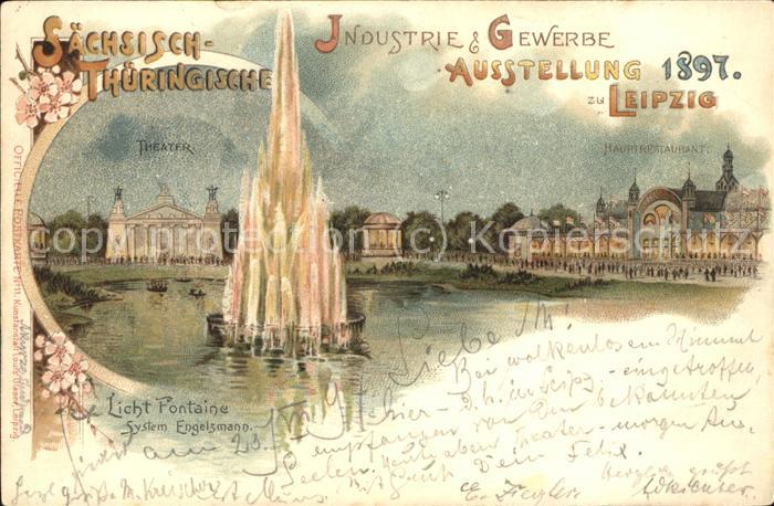Ausstellung Industrie Gewerbe Leipzig 1897 Lichtfontaine System Engelsmann Sachs