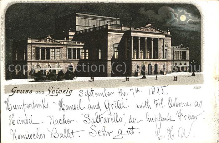 Theatergebaeude Leipzig Litho