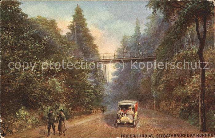 Verlag Tucks Oilette Nr. 650 B Friedrichroda Seebachbruecke am Kurhaus