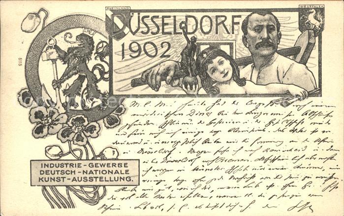 Ausstellung Industrie Gewerbe Kunst Dues Hammer Anker Blumen