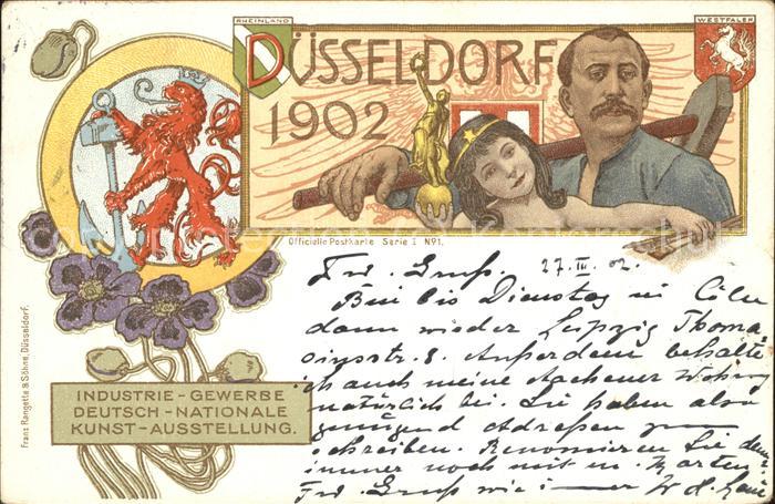 Ausstellung Industrie Gewerbe Kunst Dues Hammer Pinsel Anker Blumen