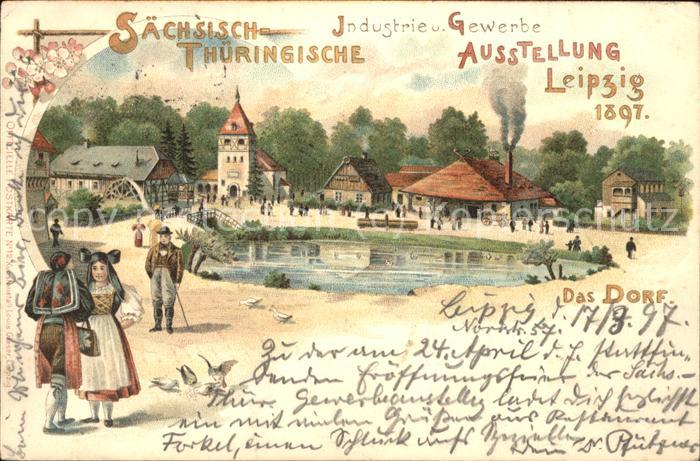 Ausstellung Industrie Gewerbe Leipzig 1897 Nr.11 Tracht Das Dorf