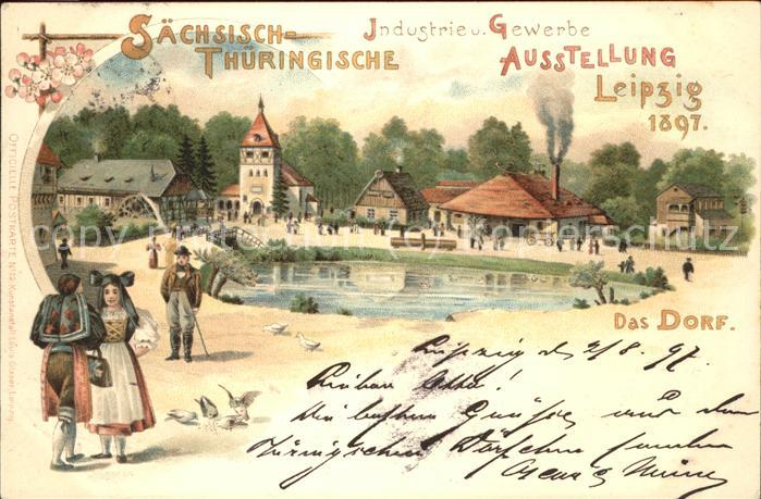Ausstellung Industrie Gewerbe Leipzig 18 Nr.11 Das Dorf Tracht