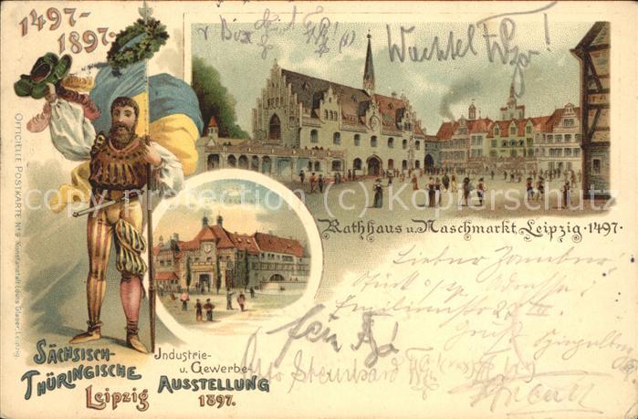 Ausstellung Industrie Gewerbe Leipzig 18 Nr.9 Naschmarkt Rathhaus Leipzig