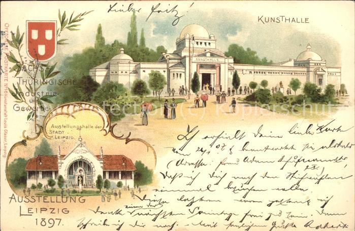 Ausstellung Industrie Gewerbe Leipzig 1897 Nr.16 Thueringische Kunsthalle