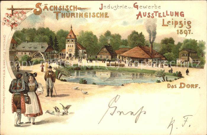 Ausstellung Industrie Gewerbe Leipzig 18 Nr.12 Das Dorf Tracht
