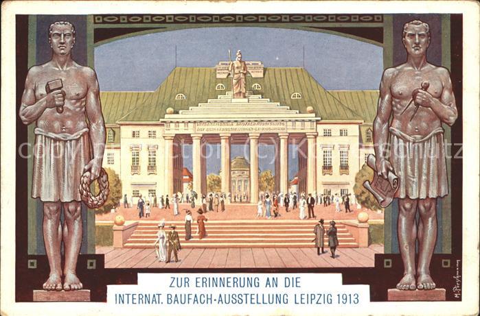 Ausstellung Baufach Leipzig 1913 Denkmal Hammer Leipzig
