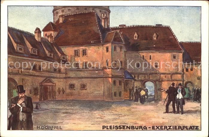 Kuenstlerkarte Dörffel H. Pleissenburg-Exerzierplatz