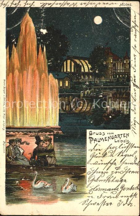 Verlag Buerger Leipzig Nr. 2045 Leipzig Palmengarten Lichtfontaine