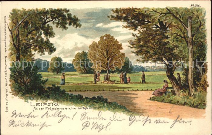 Verlag Buerger Leipzig Nr. 2045 Leipzig Friedenseiche Rosenthal