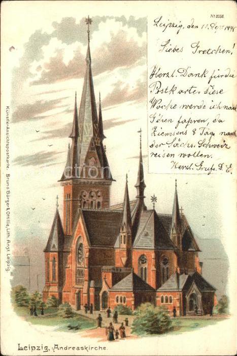Verlag Buerger Leipzig Nr. 2038 Leipzig Andreaskirche