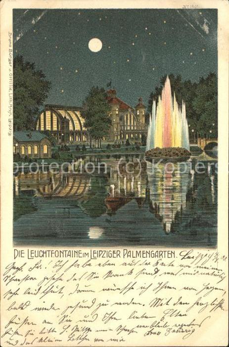 Verlag Buerger Leipzig Nr. 1501 Leuchtfontaine Palmengarten