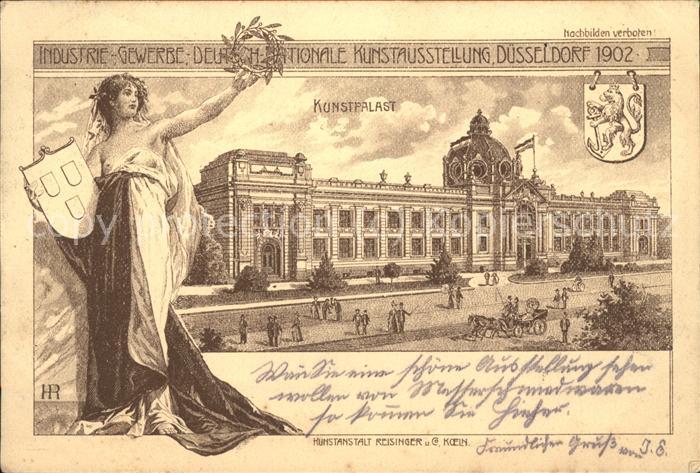 Ausstellung Industrie Gewerbe Kunst Dues Kunstpalast Wappen Kuppel
