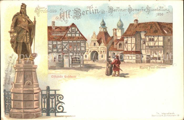 Ausstellung Gewerbe Berlin 1896 Poststrasse Markgraf Albrecht der Baer Denkmal