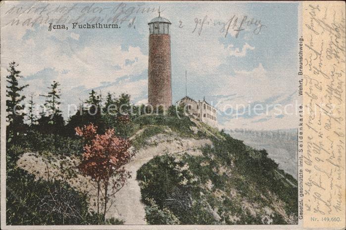 Seidenkarte imitiert Nr. 149660 Jena Fuchsturm