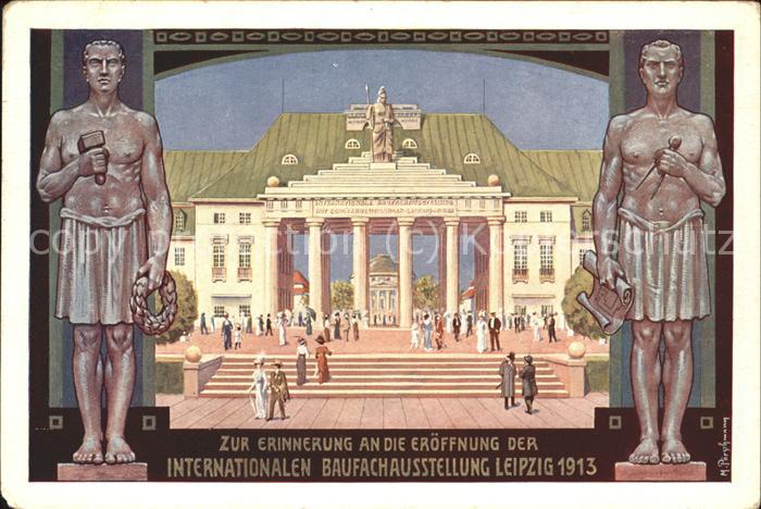 Ausstellung Baufach Leipzig 1913 Denkmal Hammer Reitzenhainerstrasse