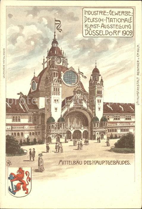 Ausstellung Industrie Gewerbe Kunst Duesseldorf 1902 Mittelbau des Hauptgebaeud
