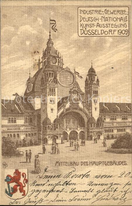 Ausstellung Industrie Gewerbe Kunst Duesseldorf 1902 Mittelbau des Hauptgebaeud