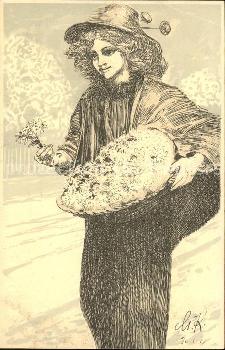 Kuenstlerkarte Max Klinger Margueritentag Leipzig