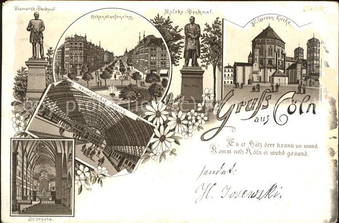 Bismarck Bismarck-Denkmal Hohenstaufenring Molrke-Denkmal St.Gereon-Kirche