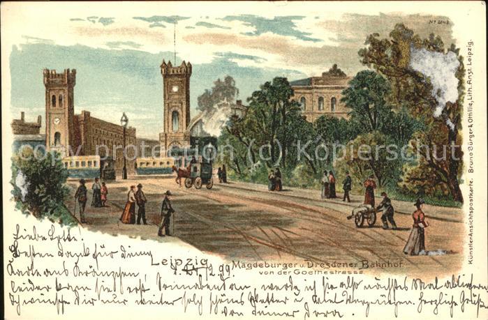 Verlag Buerger Leipzig Nr. 2043 Leipzig Magdeburg-Dresdener Bahnhof