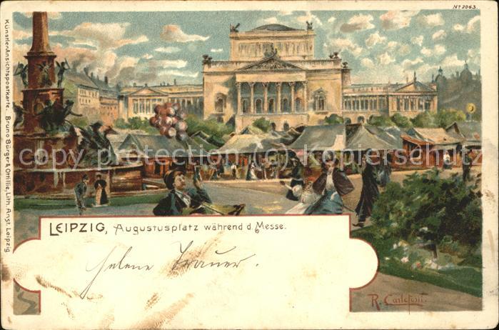 Verlag Buerger Leipzig Nr. 2063 Leipzig Augustusplatz Messe R.Carl
