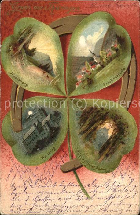 Kleeblatt-Litho Hufeisen Thüringen Friedrichroda Insels