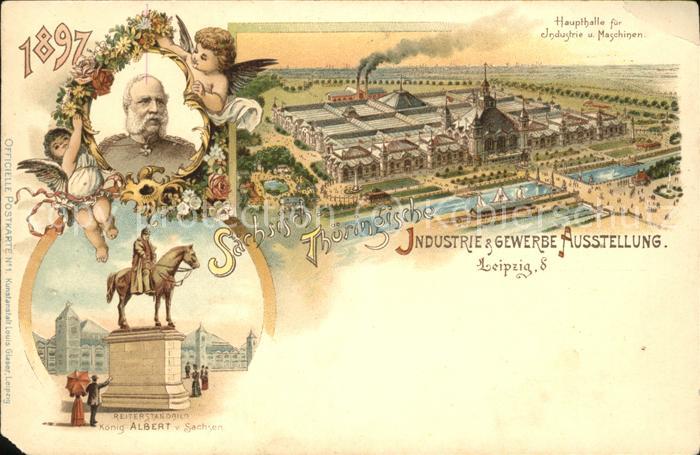 Ausstellung Industrie Gewerbe Leipzig 18 Haupthalle König Albert von Sachsen Rei