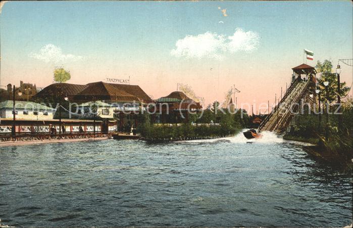Ausstellung Baufach Leipzig 1913 Wasser-Rutschbahn