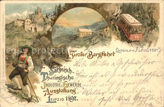 Ausstellung Industrie Gewerbe Leipzig 18 Tiroler Bergfahrt Zahnradbahn