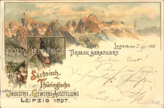 Ausstellung Industrie Gewerbe Leipzig 18 Tiroler Bergfahrt Zahnradbahn