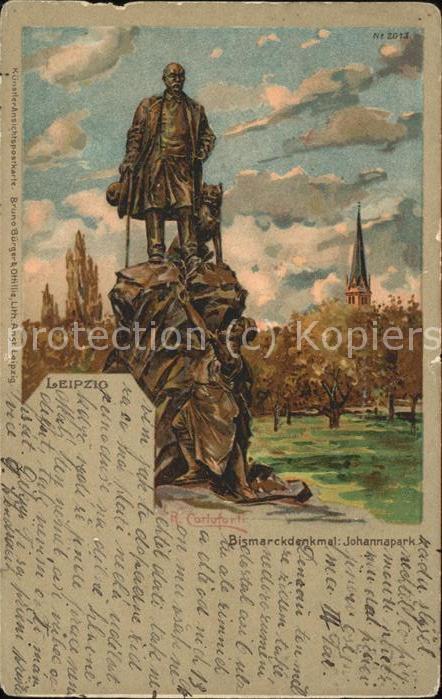 Verlag Buerger Leipzig Nr. 2013 Leipzig Bismarckdenkmal Johannapar