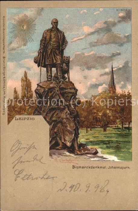 Verlag Buerger Leipzig Nr. 2013 Bismarckdenkmal Johannapark R. Car