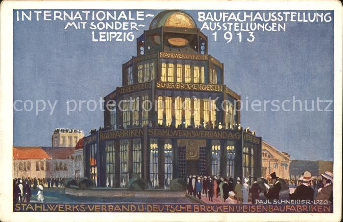 Ausstellung Baufach Leipzig 1913 Stahlwerksverband Brücken- und Eisenbau